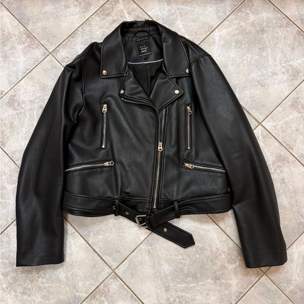 Zara TRF Black Faux Leather Jacket